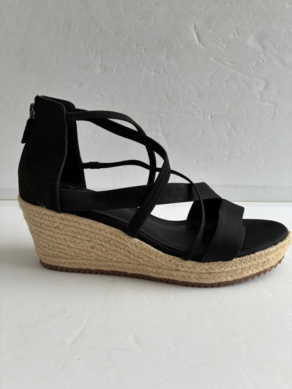 Eileen Fisher $195 Wanda Tumbled Nubuck Espadrille Suede Wedges Platform - Picture 5 of 10